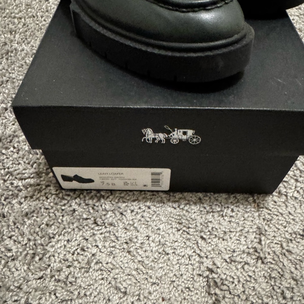 Coach Olive Green Leather Women Loafers - Picture 3 of 5